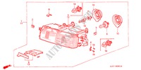 KOPLAMP(2) voor Honda ACCORD LX 4 deuren 4-traps automatische versnellingsbak 1988