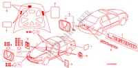 EMBLEMEN/WAARSCHUWINGSLABELS voor Honda LEGEND LEGEND 4 deuren 5-traps automatische versnellingsbak 2009
