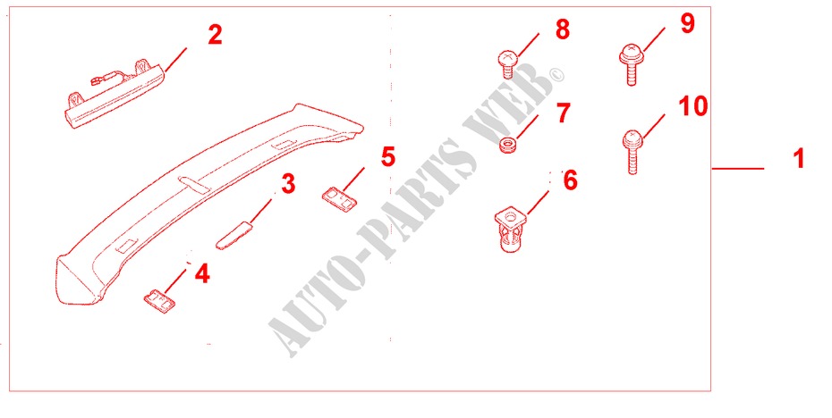 DAKSPOILER MET DERDE REMLICHT (PRIMER) voor Honda FR-V 1.8 SE 5 deuren 5-traps automatische versnellingsbak 2007