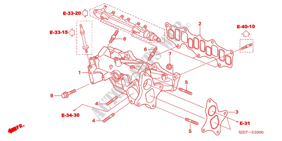 INLAAT SPRUITSTUK(DIESEL) voor Honda FR-V 2.2 EXECUTIVE 5 deuren 6-versnellings handgeschakelde versnellingsbak 2006