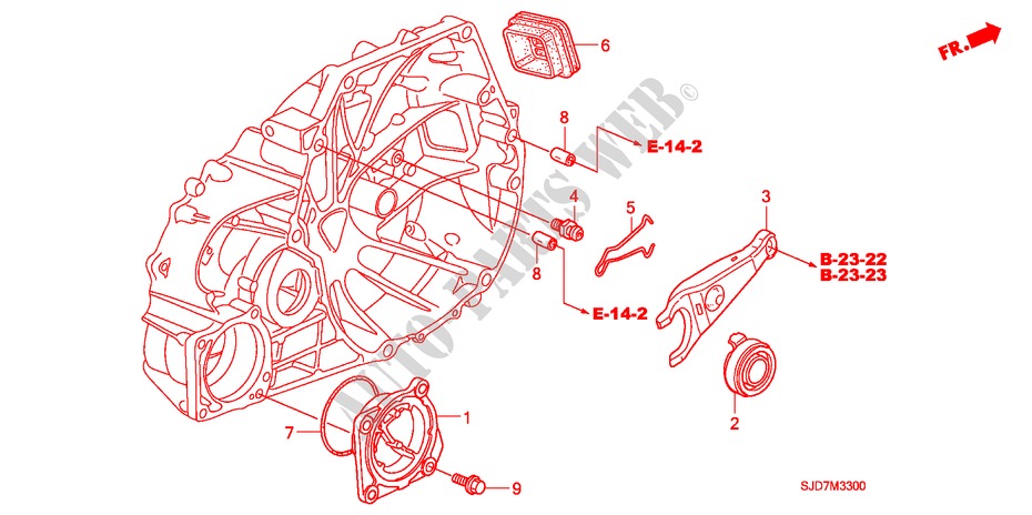 KOPPELING TERUGKEER(1.8L) voor Honda FR-V 1.8 COMFORT LIFE/S 5 deuren 6-versnellings handgeschakelde versnellingsbak 2009