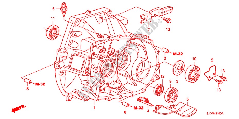 KOPPELINGKAST(1.8L) voor Honda FR-V 1.8 COMFORT 5 deuren 6-versnellings handgeschakelde versnellingsbak 2009