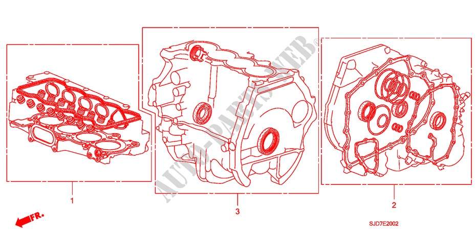 PAKKINGPAKKET(1.8L) voor Honda FR-V 1.8 ES 5 deuren 6-versnellings handgeschakelde versnellingsbak 2007
