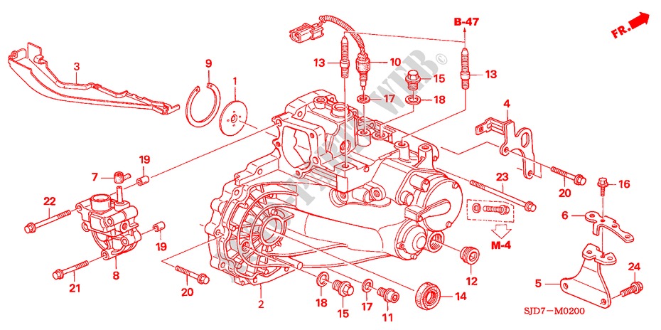 TRANSMISSIE HUIS(1.7L) voor Honda FR-V 1.7 COMFORT 5 deuren 5-versnellings handgeschakelde versnellingsbak 2006