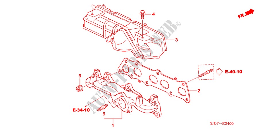 UITLAAT SPRUITSTUK(DIESEL) voor Honda FR-V 2.2 EXECUTIVE 5 deuren 6-versnellings handgeschakelde versnellingsbak 2006