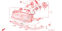 KOPLAMP voor Honda CONCERTO EX 5 deuren 5-versnellings handgeschakelde versnellingsbak 1990