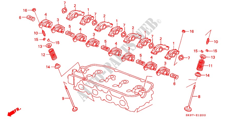 KLEP/ZWAAI ARM(SOHC) voor Honda CONCERTO 1.6I 5 deuren 5-versnellings handgeschakelde versnellingsbak 1993