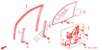 VOORPORTIER GLAS/ REGELAAR voor Honda CR-V DIESEL EXECUTIVE 5 deuren 6-versnellings handgeschakelde versnellingsbak 2005