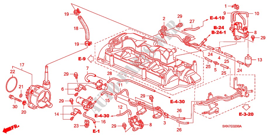 INSTALLATIEPIJP/VACUUMPOMP voor Honda CR-V DIESEL EXECUTIVE 5 deuren 6-versnellings handgeschakelde versnellingsbak 2005