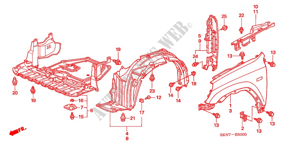 VOOR KAPPEN voor Honda CR-V DIESEL EXECUTIVE 5 deuren 6-versnellings handgeschakelde versnellingsbak 2006