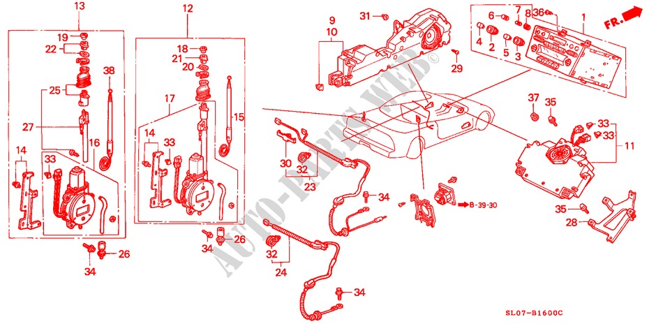 AUTOMATISCHE RADIO/ANTENNE/ LUIDSPREKER voor Honda NSX NSX 2 deuren 4-traps automatische versnellingsbak 1991