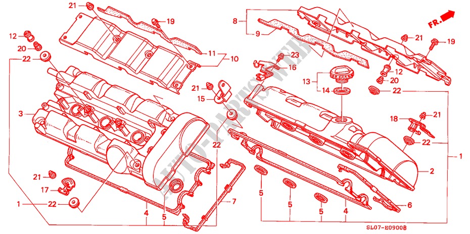 CILINDERKOP AFDEKKING voor Honda NSX NSX 2 deuren 4-traps automatische versnellingsbak 1991