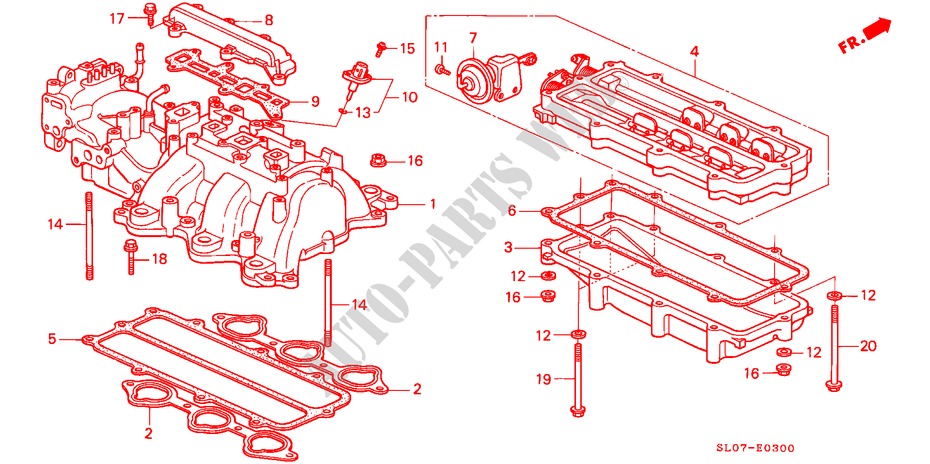 INLAAT SPRUITSTUK voor Honda NSX NSX 2 deuren 4-traps automatische versnellingsbak 1991