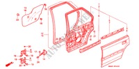 ACHTER PORTIER PANEEL voor Honda ACCORD 2.0 4 deuren 4-traps automatische versnellingsbak 1993