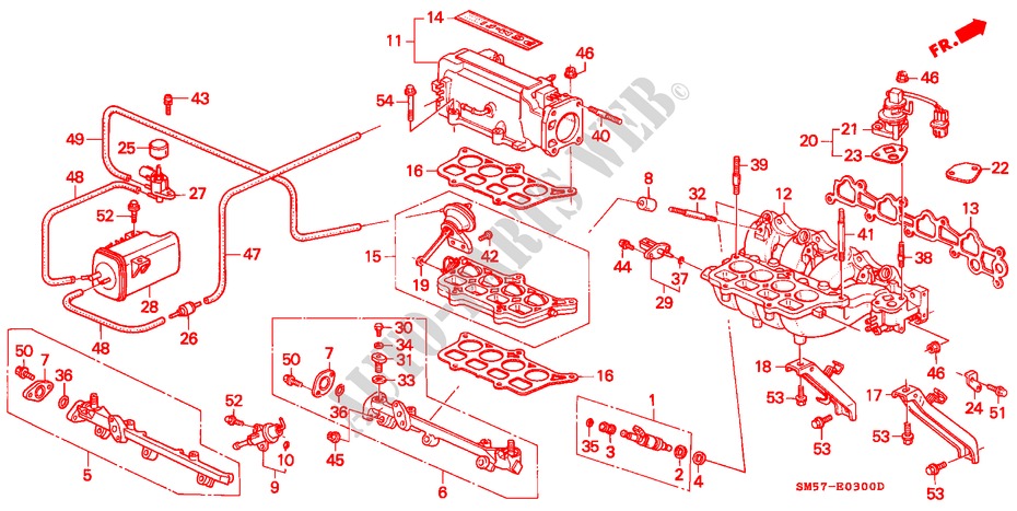 INLAAT SPRUITSTUK voor Honda ACCORD WAGON 2.2I 5 deuren 4-traps automatische versnellingsbak 1993