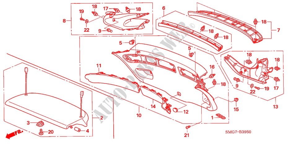 ACHTERKLEP VOERING voor Honda CIVIC 2.2 EXECUTIVE 5 deuren 6-versnellings handgeschakelde versnellingsbak 2007