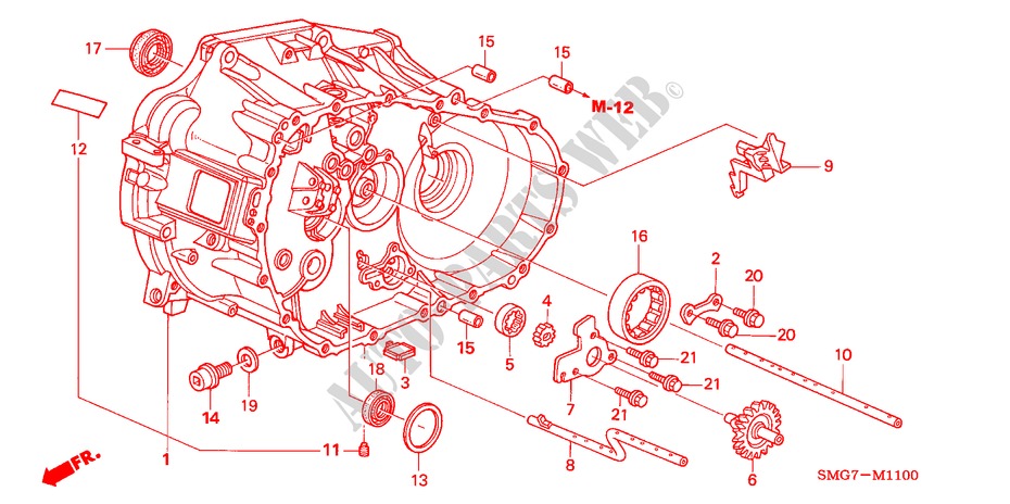 KOPPELINGKAST(DIESEL) voor Honda CIVIC 2.2 SPORT 5 deuren 6-versnellings handgeschakelde versnellingsbak 2006