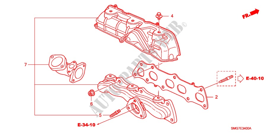 UITLAAT SPRUITSTUK(DIESEL) voor Honda CIVIC 2.2 SPORT 5 deuren 6-versnellings handgeschakelde versnellingsbak 2006