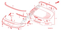 ACHTER RUIT voor Honda CIVIC 1.8 ES 5 deuren 6-versnellings handgeschakelde versnellingsbak 2009
