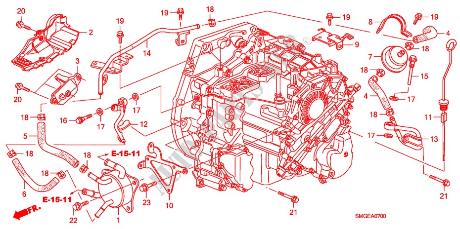 ATF PIJP voor Honda CIVIC 1.8 BASE 5 deuren 5-traps automatische versnellingsbak 2009