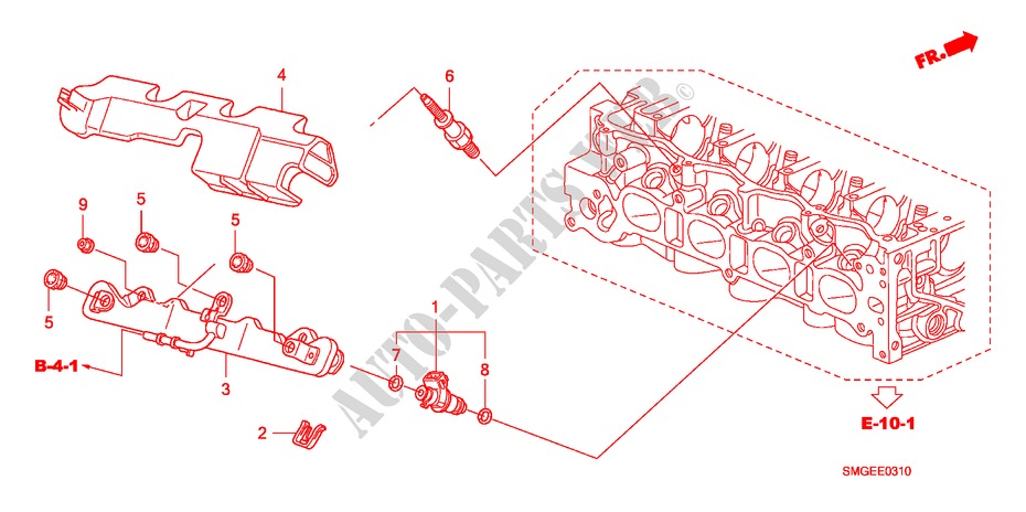 BRANDSTOF INSPUIT(1.8L) voor Honda CIVIC 1.8 ES 5 deuren 6-versnellings handgeschakelde versnellingsbak 2009