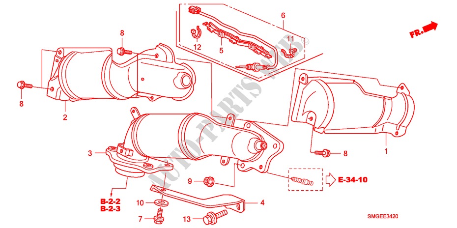 CONVERTER(DIESEL) voor Honda CIVIC 2.2 VXI 5 deuren 6-versnellings handgeschakelde versnellingsbak 2010
