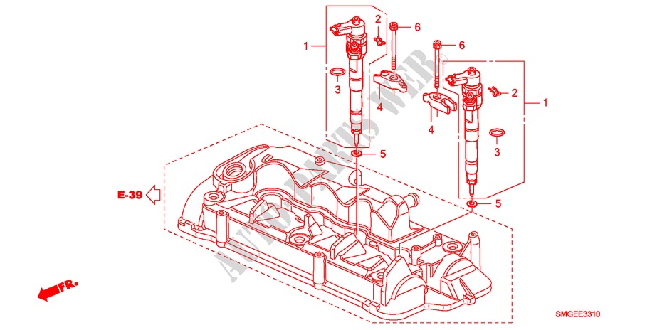 INJECTOR(DIESEL) voor Honda CIVIC 2.2 VXI 5 deuren 6-versnellings handgeschakelde versnellingsbak 2010