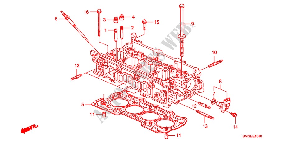 KLEP STANG AFDICHTING/GLOEIBOUGIE(DIESEL) voor Honda CIVIC 2.2 VXI 5 deuren 6-versnellings handgeschakelde versnellingsbak 2010
