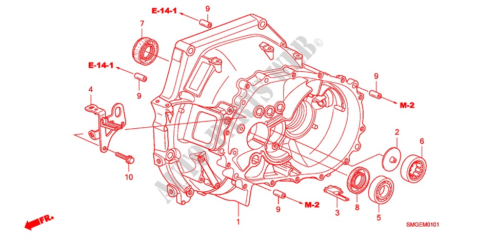 KOPPELINGKAST(1.8L) voor Honda CIVIC 1.8 ES 5 deuren 6-versnellings handgeschakelde versnellingsbak 2009