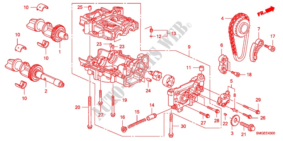 OLIEPOMP(DIESEL) voor Honda CIVIC 2.2 SE 5 deuren 6-versnellings handgeschakelde versnellingsbak 2010
