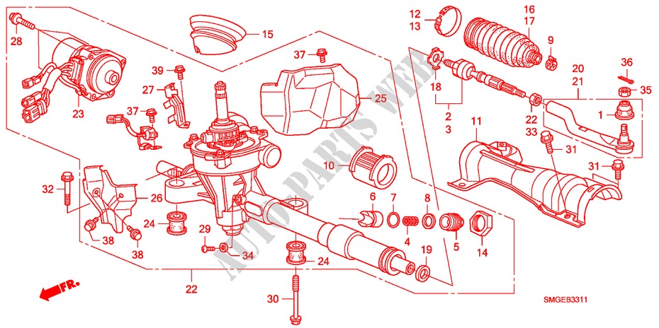 P.S. VERSNELLINGBOX(EPS)(RH) voor Honda CIVIC 2.2 VXI 5 deuren 6-versnellings handgeschakelde versnellingsbak 2010