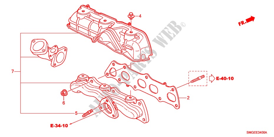 UITLAAT SPRUITSTUK(DIESEL) voor Honda CIVIC 2.2 VXI 5 deuren 6-versnellings handgeschakelde versnellingsbak 2010