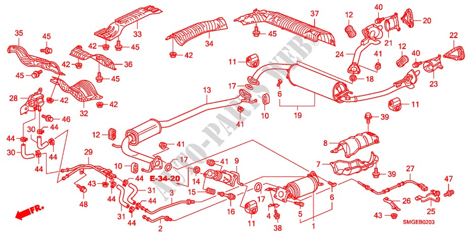 UITLAATPIJP/GELUIDDEMPER(DIESEL)(2) voor Honda CIVIC 2.2 EX 5 deuren 6-versnellings handgeschakelde versnellingsbak 2010