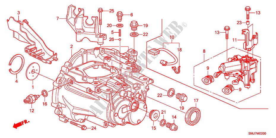 TRANSMISSIE HUIS(1.4L)(1.8L) voor Honda CIVIC 1.4SE 5 deuren 6-versnellings handgeschakelde versnellingsbak 2011