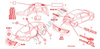 EMBLEMEN/WAARSCHUWINGSLABELS voor Honda CIVIC 1.8 TYPE S 3 deuren 6-versnellings handgeschakelde versnellingsbak 2009