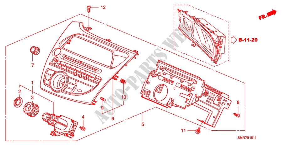 AUTOMATISCHE RADIO(LH)(2) voor Honda CIVIC 2.2 TYPE S     DPF 3 deuren 6-versnellings handgeschakelde versnellingsbak 2008