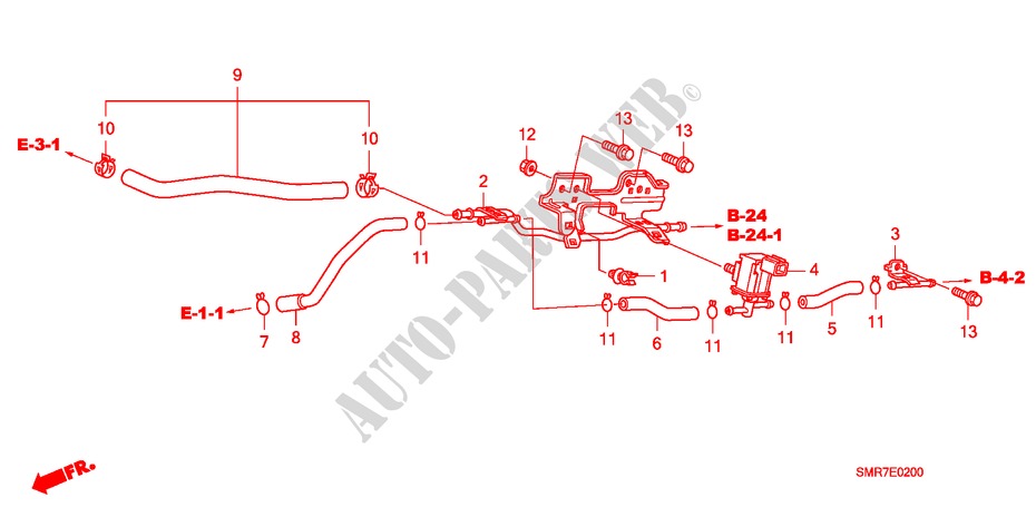 INSTALLATIEPIJP(2.0L) voor Honda CIVIC 2.0 TYPE R    RACE 3 deuren 6-versnellings handgeschakelde versnellingsbak 2007
