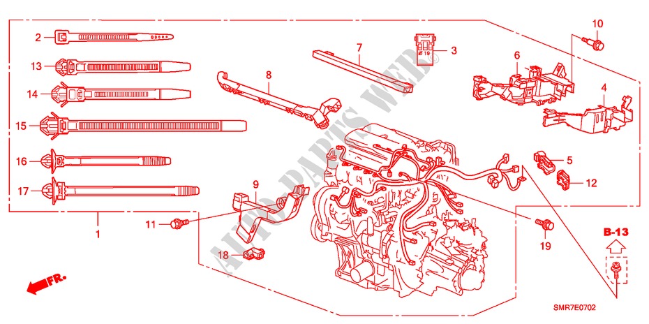 MOTOR BEDRADINGSBUNDEL (1.4L) voor Honda CIVIC 1.4 TYPE S 3 deuren intelligente transmissie IMT 2009