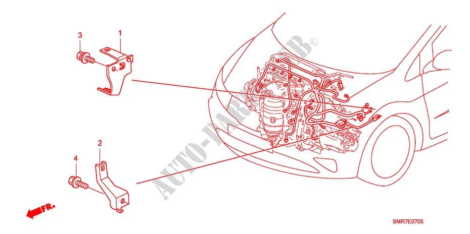 MOTOR DRAAD BUNDEL STANG(1.4L) (1.8L) (2.0L) voor Honda CIVIC 2.0 TYPE R 3 deuren 6-versnellings handgeschakelde versnellingsbak 2007
