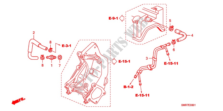 ONTLUCHTER PIJP(2.0L) voor Honda CIVIC 2.0 TYPE R 3 deuren 6-versnellings handgeschakelde versnellingsbak 2007