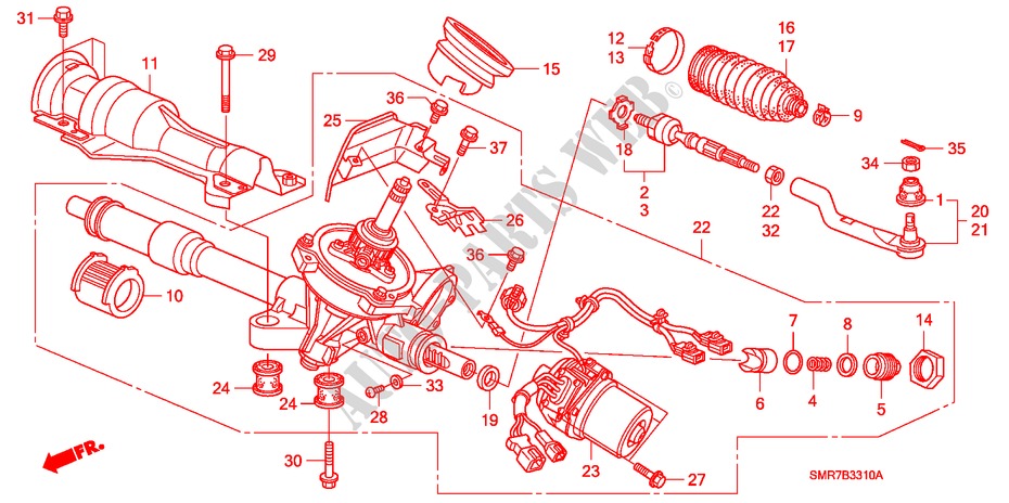 P.S. VERSNELLINGBOX(EPS) (LH) voor Honda CIVIC 2.0 TYPE R 3 deuren 6-versnellings handgeschakelde versnellingsbak 2007