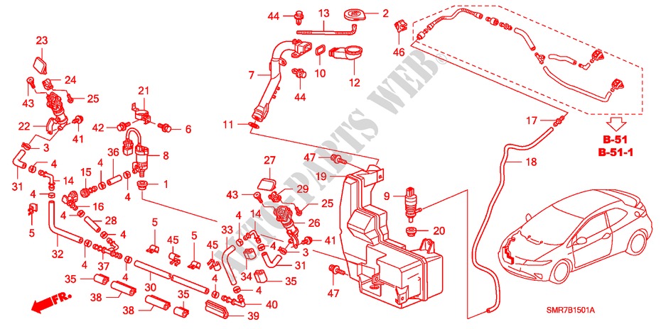RUITESPROEIER(2) voor Honda CIVIC 2.2 TYPE S     DPF 3 deuren 6-versnellings handgeschakelde versnellingsbak 2009