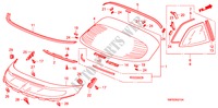 ACHTER RUIT/KWARTSGLAS voor Honda CIVIC 2.0 TYPE-R    PLUS 3 deuren 6-versnellings handgeschakelde versnellingsbak 2010