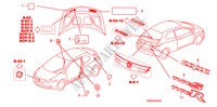 EMBLEMEN/WAARSCHUWINGSLABELS voor Honda CIVIC 1.8 TYPE-S    PLUS 3 deuren intelligente transmissie IMT 2010