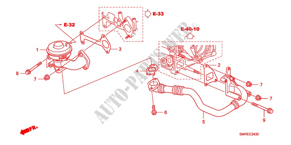 EGR KLEP(DIESEL) voor Honda CIVIC 2.2 TYPE-S 3 deuren 6-versnellings handgeschakelde versnellingsbak 2011