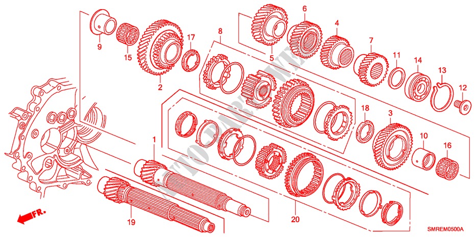 HULPAS(1.4L)(1.8L) voor Honda CIVIC 1.8 TYPE-S    PLUS 3 deuren 6-versnellings handgeschakelde versnellingsbak 2011