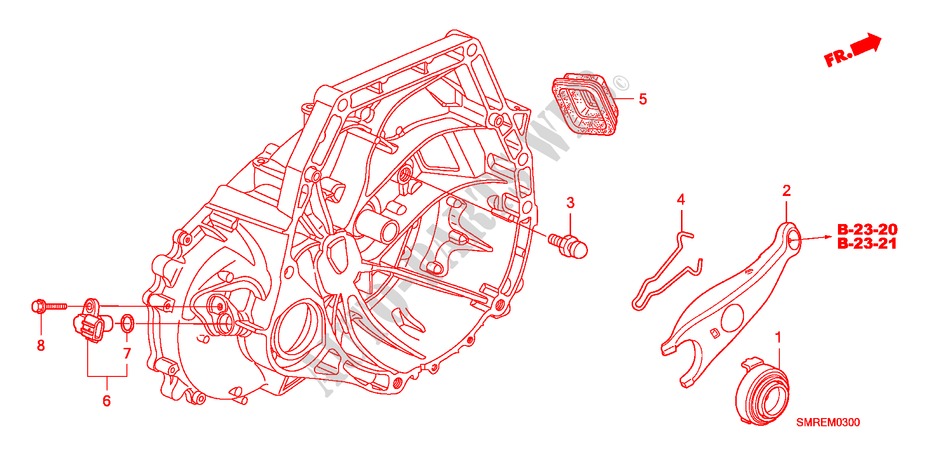 KOPPELING TERUGKEER(1.4L)(1.8L) voor Honda CIVIC 1.4 TYPE-S 3 deuren 6-versnellings handgeschakelde versnellingsbak 2010