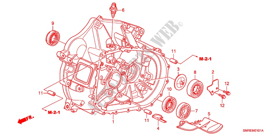 KOPPELINGKAST(2.0L) voor Honda CIVIC 2.0 TYPE-R   CHAMP 3 deuren 6-versnellings handgeschakelde versnellingsbak 2010