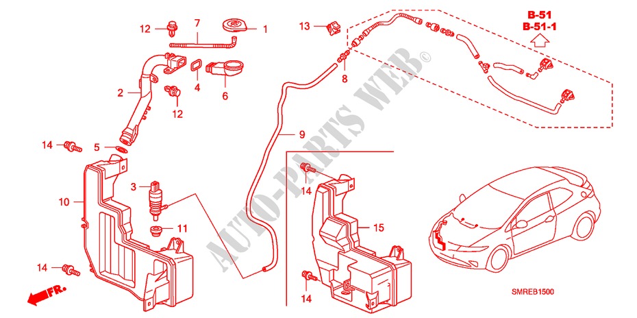 RUITESPROEIER voor Honda CIVIC 2.0 TYPE-R   CHAMP 3 deuren 6-versnellings handgeschakelde versnellingsbak 2010
