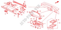 INSTRUMENTEN AFWERKING(RH) voor Honda CONCERTO 1.6I-16 SE 4 deuren 4-traps automatische versnellingsbak 1991